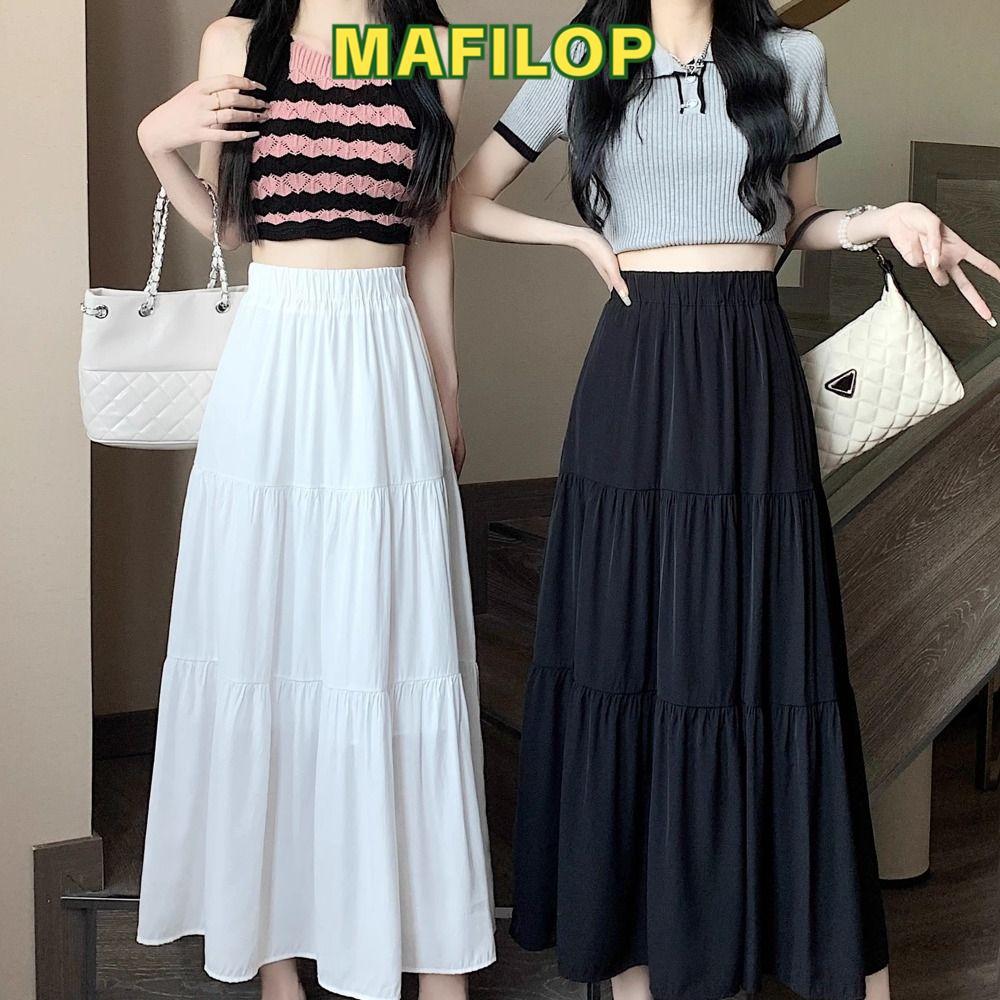 Váy Maxi MAFILOP chữ A xếp ly, Style boho co giãn, xu hướng 2024