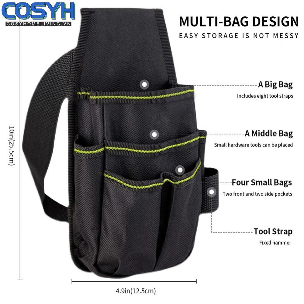 <cosyh>Tool Waist Bag Repair Tool Storage Waist Bag Oxford Canvas Hardware Tool Bag