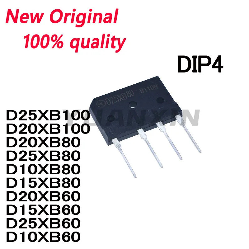 5 chiếc D25XB100 D20XB100 D20XB80 D25XB80 D10XB80 D15XB80 D20XB60 D15XB60 D25XB60 D10XB60 DIP4 Chỉnh