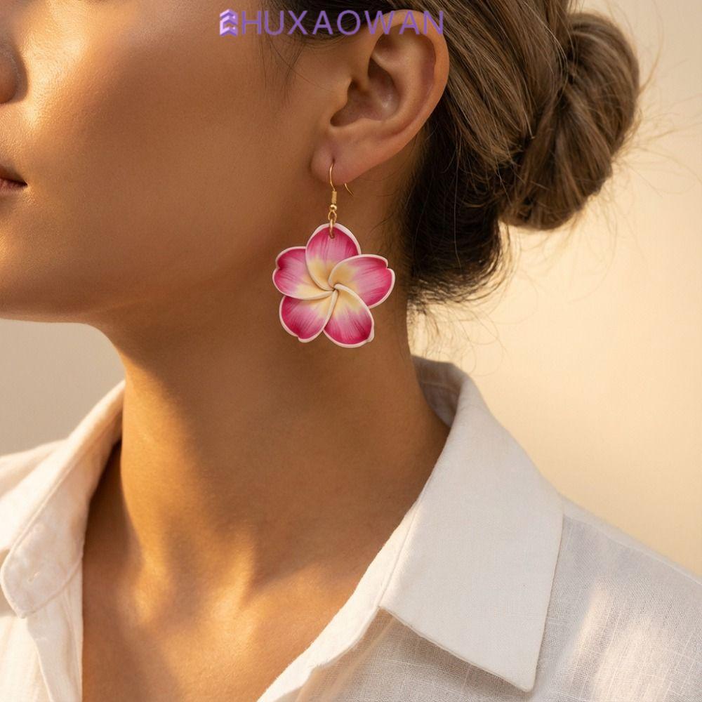Bông Tai Hoa ZHIXAOWAN Style Boho, Đá Polymer và Đất Sét, Phù Hợp Mùa Hè
