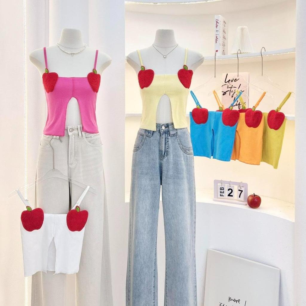 KN.Clothes Apple Ngực Camisole Mặt Trước lõm Vải Co Giãn Có Thể Sử Dụng G-Rose