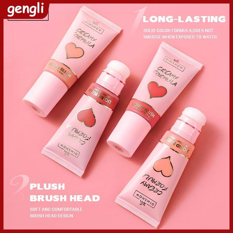 [GL] DIMSHOW Velvet Skin Sense Lips And Cheeks Với Đầu Bọt Biển Lớn Dưỡng Ẩm Và Hydrating Màu Dễ Dàn