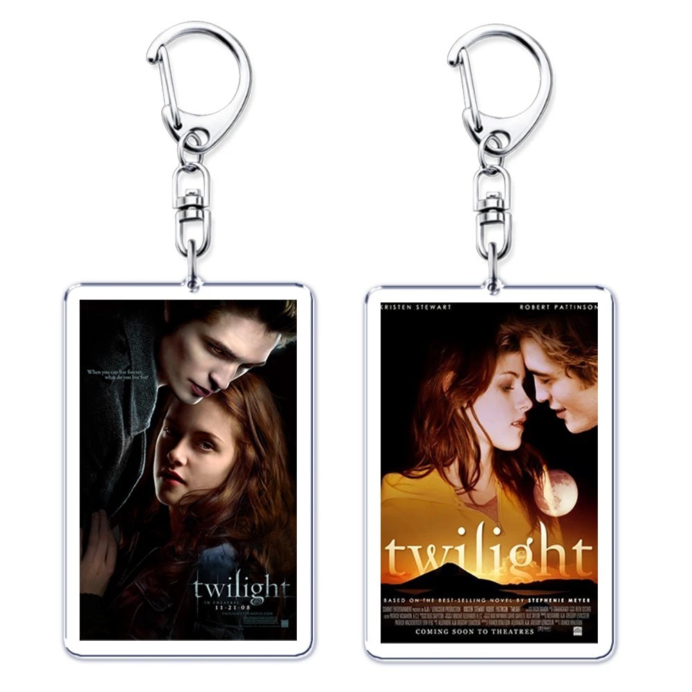 Móc khóa Twilight Chạng Vạng in hình Edward Cullen Bella Swan trang trí cặp sách túi xách làm quà tặ