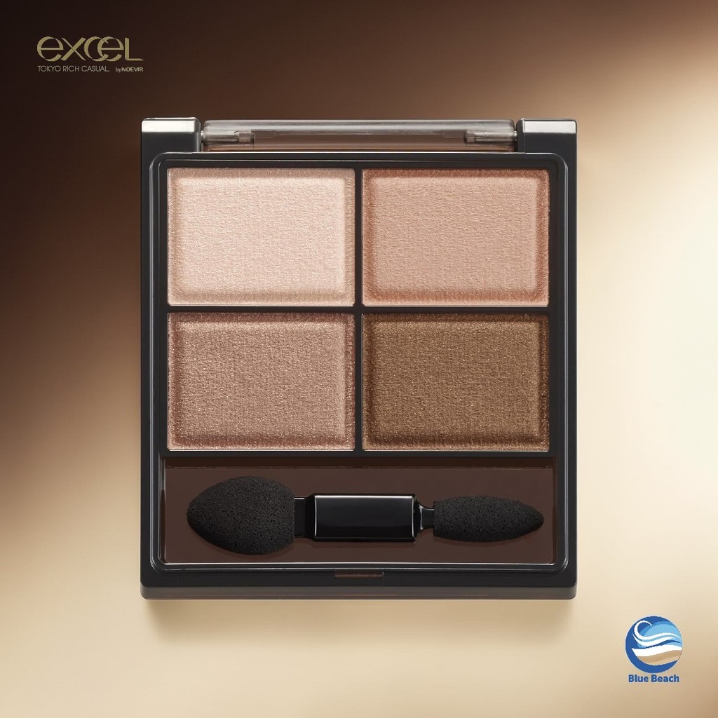 excel Skinny Rich Shadow N/Phan Mat 4 O Tu Nhien/My Pham Nhat Ban/Brown Eyeshadow Palette Japan