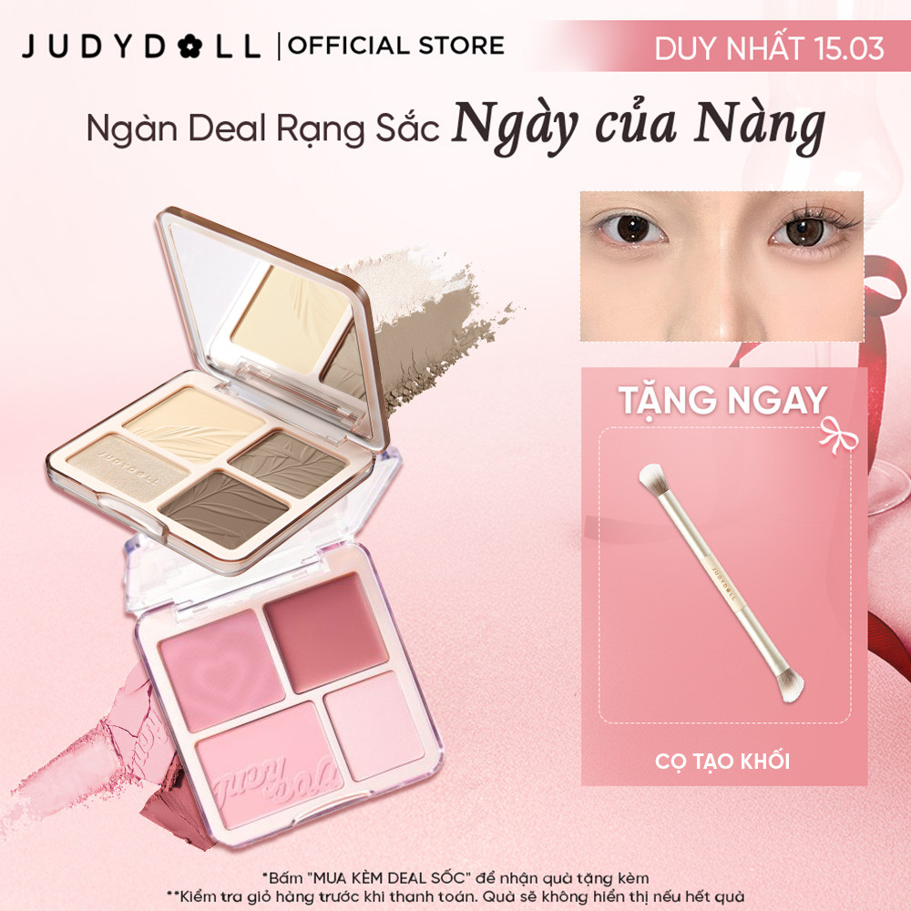 Bảng Phấn Tạo Khối Bắt Sáng 4 Ô JUDYDOLL Highlight & Contour Palette +  Bảng Má Hồng & Bắt Sáng 4 Ô JUDYDOLL Highlight & Blush Palette 9g | BigBuy360 - bigbuy360.vn
