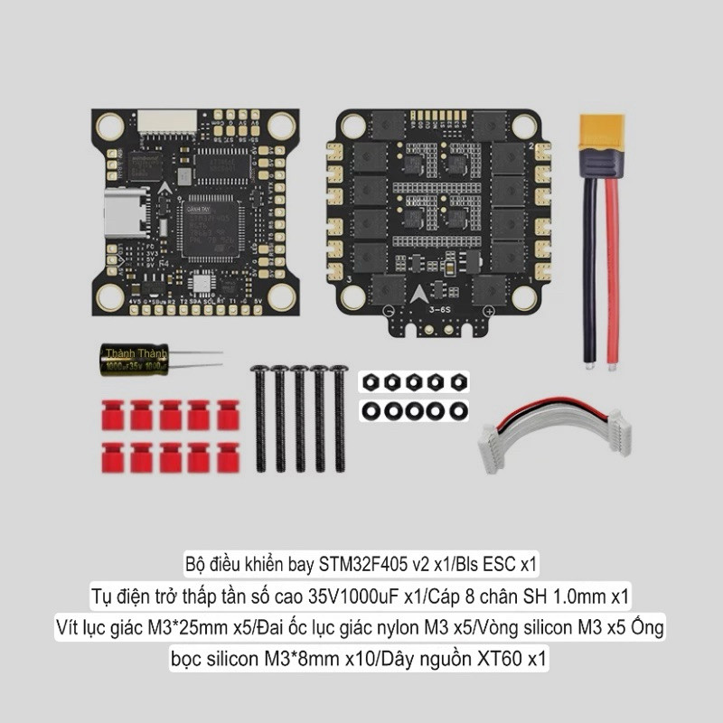 Board mạch FPV mạch chính F405 V2 và mạch ESC 50A