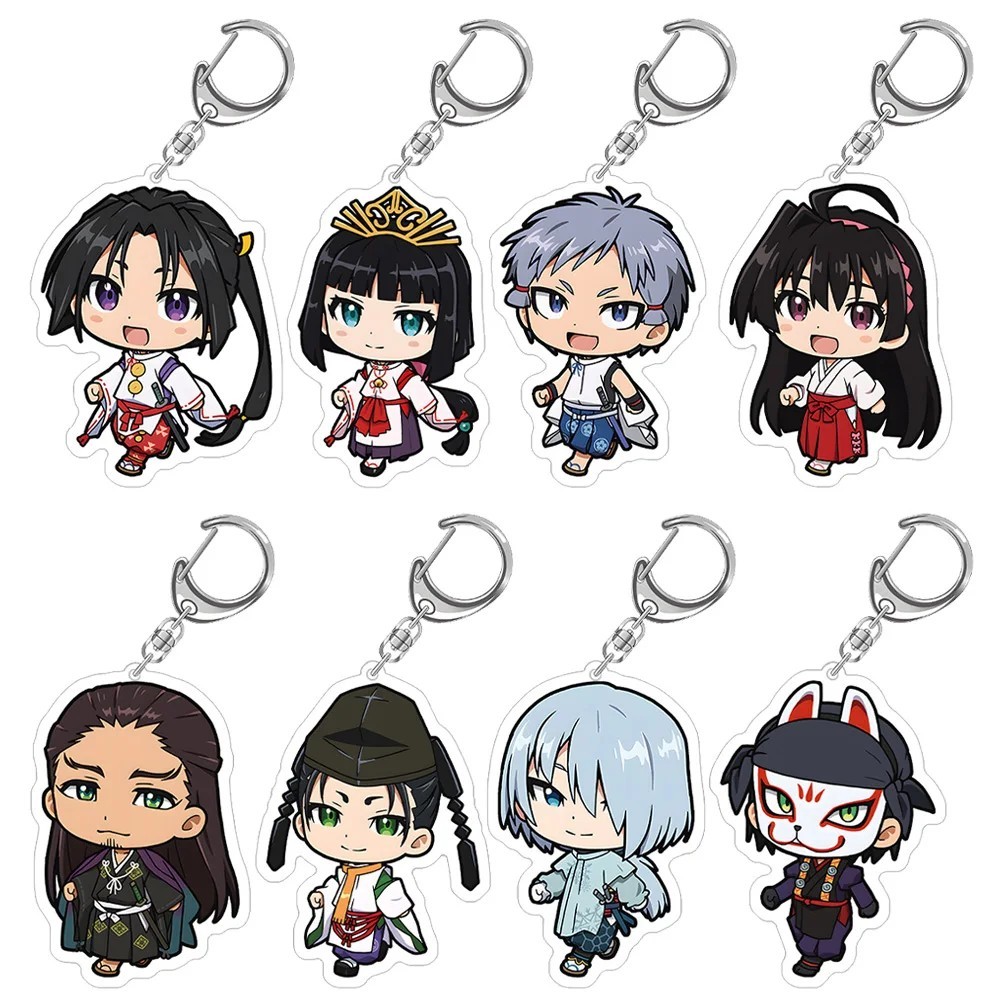 Móc khóa Anime The Elusive Samurai Thiếu niên bỏ trốn Acrylic Chibi Hojo Tokiyuki Ayako Shizuku tran