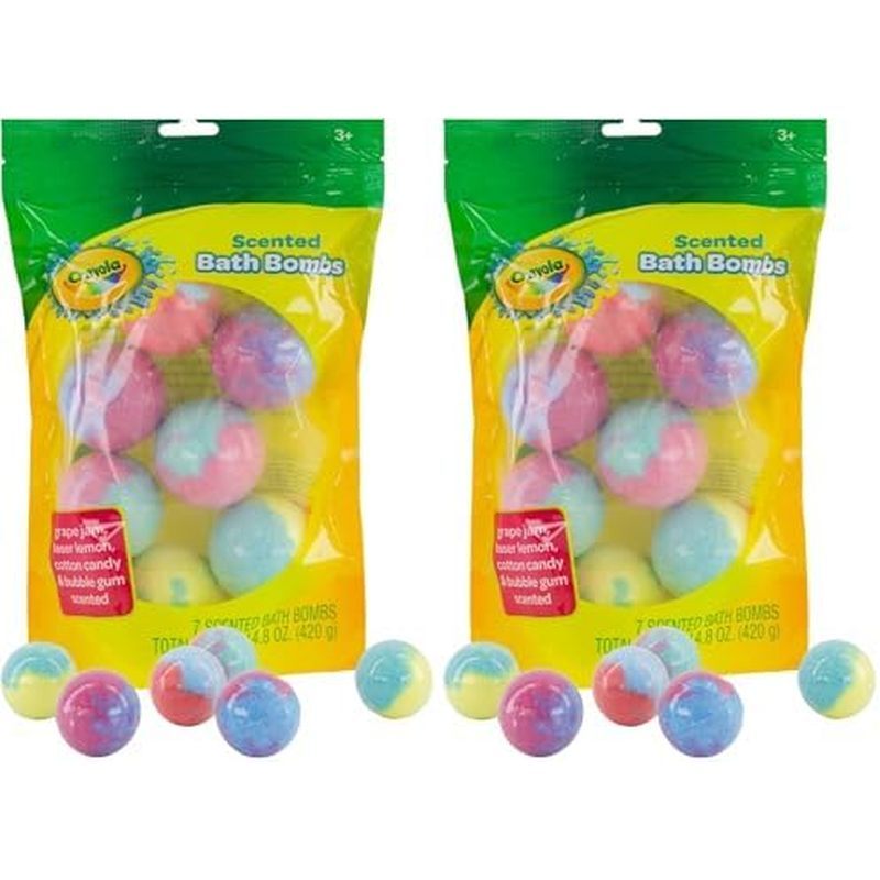Bồn tắm thơm Crayola dành cho trẻ em, Color You Bath Fizzies tắm không độc hại cho bé trai bé gái Đồ