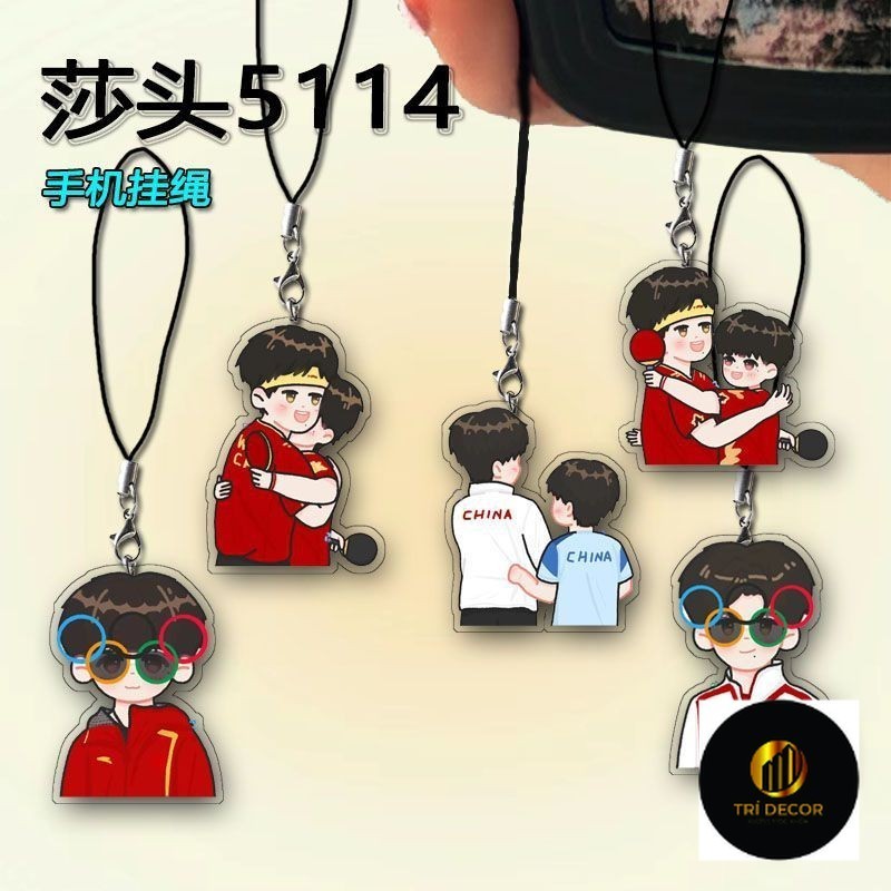 Wang Chuqin Sun Yingsha Mobile Phone Rope Around Acrylic Mobile Phone Hanging Backpack Hanging Rope 