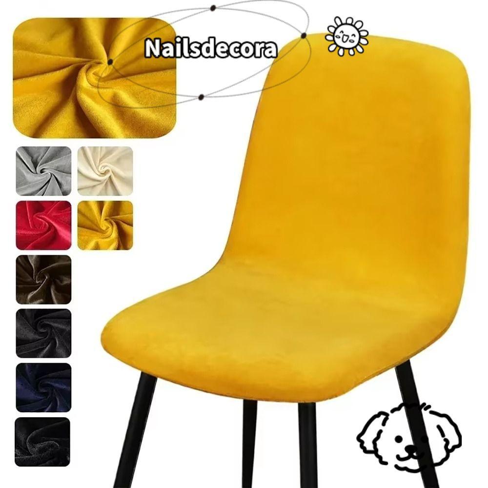 NAILS 1 Cái Vỏ Ghế Thanh, Ghế Màu Trơn Kích Thước Ngắn, Vải Nhung Bền Mềm Bọc Ghế Cho Gia Đình Phòng