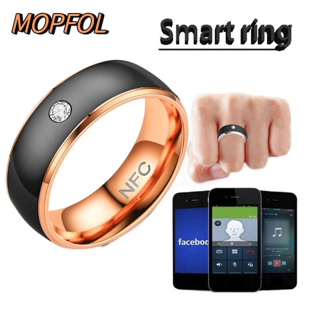 ONLYES Nhẫn thông minh NFC, Nhẫn kỹ thuật số ngón tay kết nối đa chức năng, Thép không gỉ chống nước