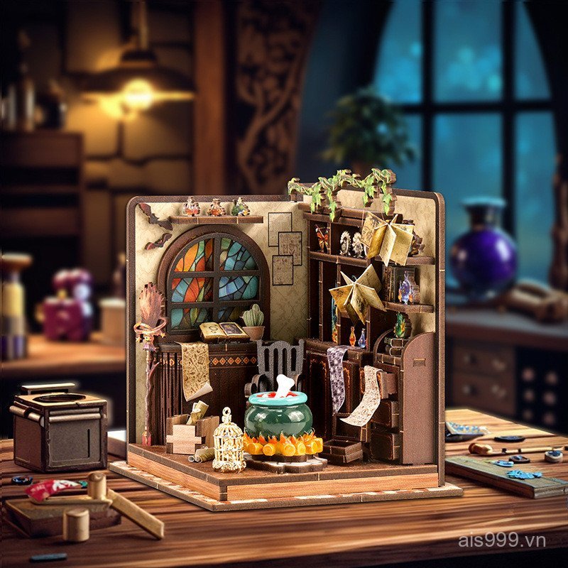 S2B3 [Cash commodity and quick delivery]Potion Workshop Model House Miniature Scene Decoration Cross