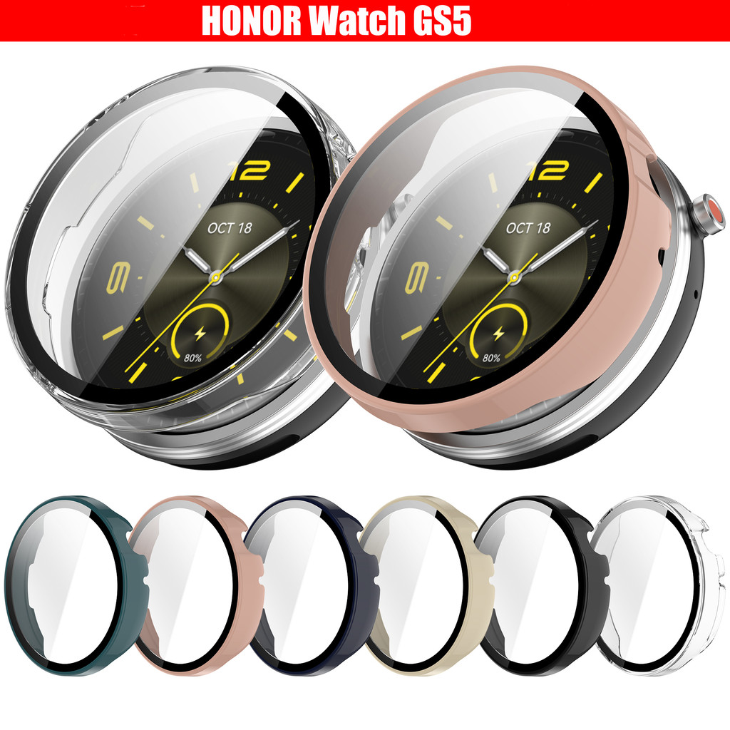 Kính cường lực + Vỏ PC cho Honor Watch GS5 GS4 GS3 Khung bảo vệ màn hình Ốp lưng cho Honor Watch GS5