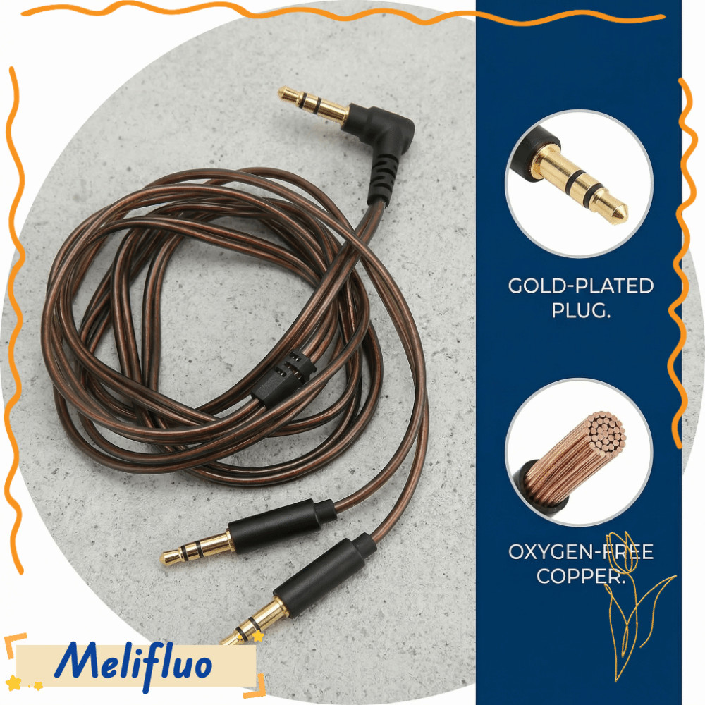 Dây nam giắc cắm 3,5 mm đến kép MELIFLUO, lõi OFC cắm và chạy nam, Cáp nâng cấp tai nghe 1,2m tương 