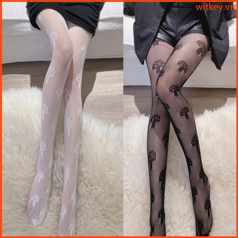 Quần lưới sheer nữ style Gothic vintage, chất liệu renfishnet