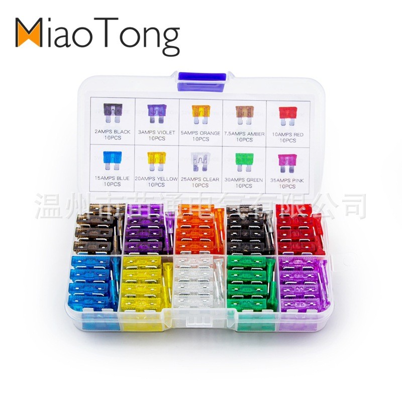 Lắp Cầu Chì Ô Tô Cầu Chì Kẽm Nhôm 100 Chiếc Hộp Cầu Chì Xe Máy 2A-35A VMWA