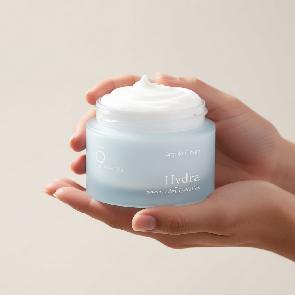 [9wishes] 9Wishes Hydra Ampoule Cream, 50 ml, 1 cái / Kem Ampoule Hàn Quốc / Dewy Finish / 100% Auth