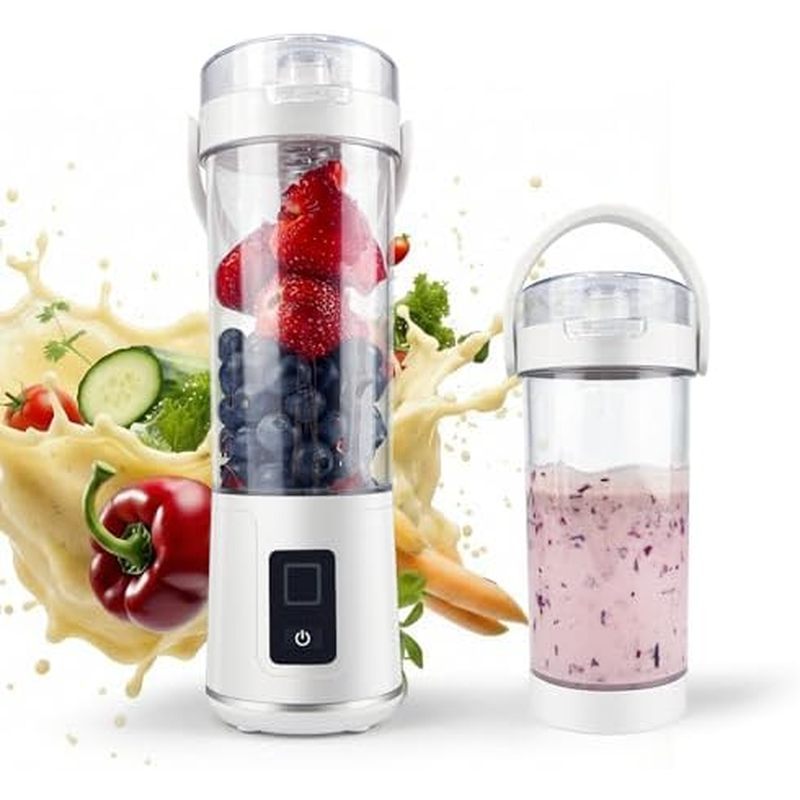 Máy ép trái cây máy xay sinh tố cầm tay, được trang bị giao diện sạc Type-C (Trắng-600ml)