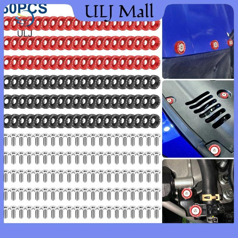 ULJ 60 CÁI M6 Chốt sửa đổi ô tô Fender Máy giặt Ốp lưng Động cơ lõm Vít Fender Máy giặt biển số Bu l