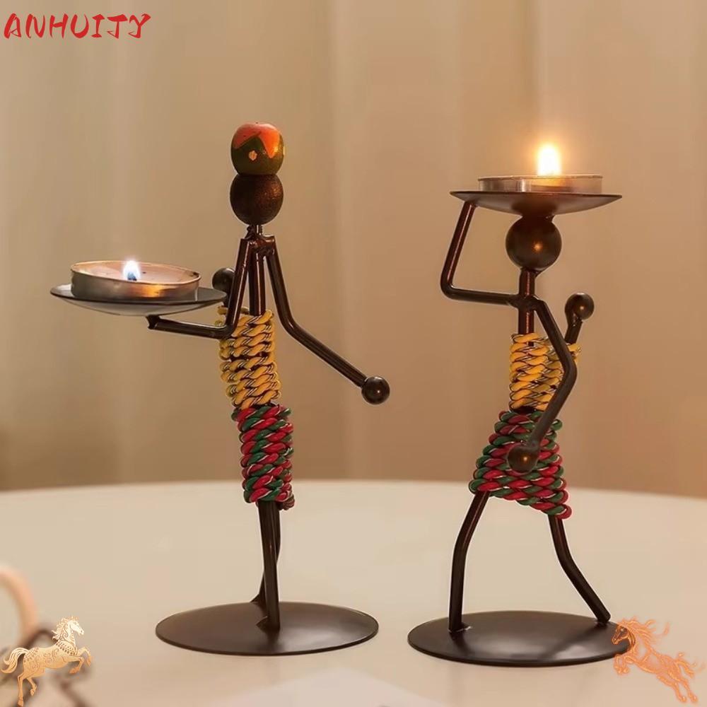 ANHUITYJ 1 Chân Nến, Chân Nến Kim Loại Sắt Handmade, Vintage Knick-knack Đạo Cụ Lãng Mạn Đèn Nến Tra