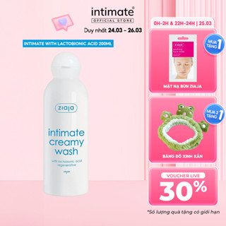 Dung Dịch Vệ Sinh Phụ Nữ Intimate With Lactobionic Acid ZIAJA Giúp Khử Mùi, Tăng Đàn Hồi Cho Da 200ml