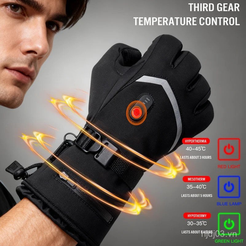 Găng Tay Làm Nóng Điện Xe Máy Mùa Đông Moto Găng Tay Làm Nóng Ấm Chống Thấm Nước Sạc Làm Nóng Găng T