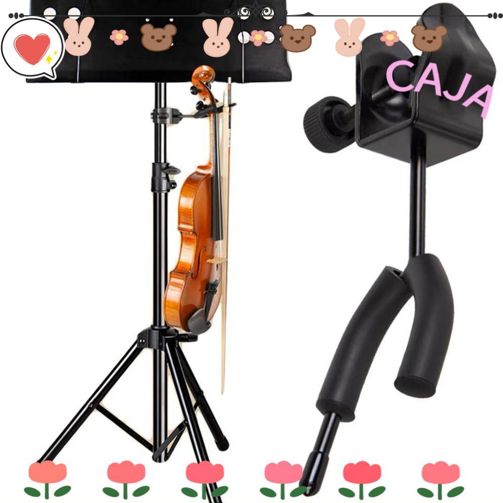 CAJA1 Violin Viola Stand, Micro kim loại hoặc Sheet Music Stand Violin Hanger, Universal with Bow Ho