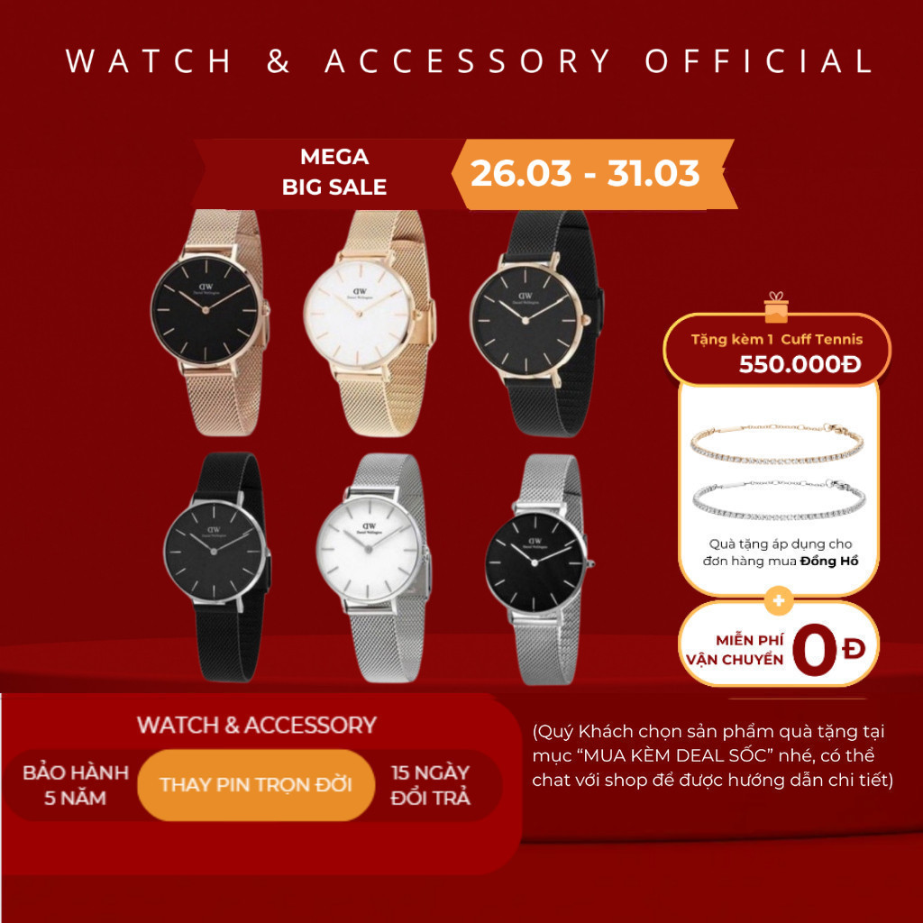 [Tặng Kèm Hộp Nơ] Đồng hồ nữ Daniel  Classic Petite Dây Mesh 28-36mm - DANIELWATCHSG .