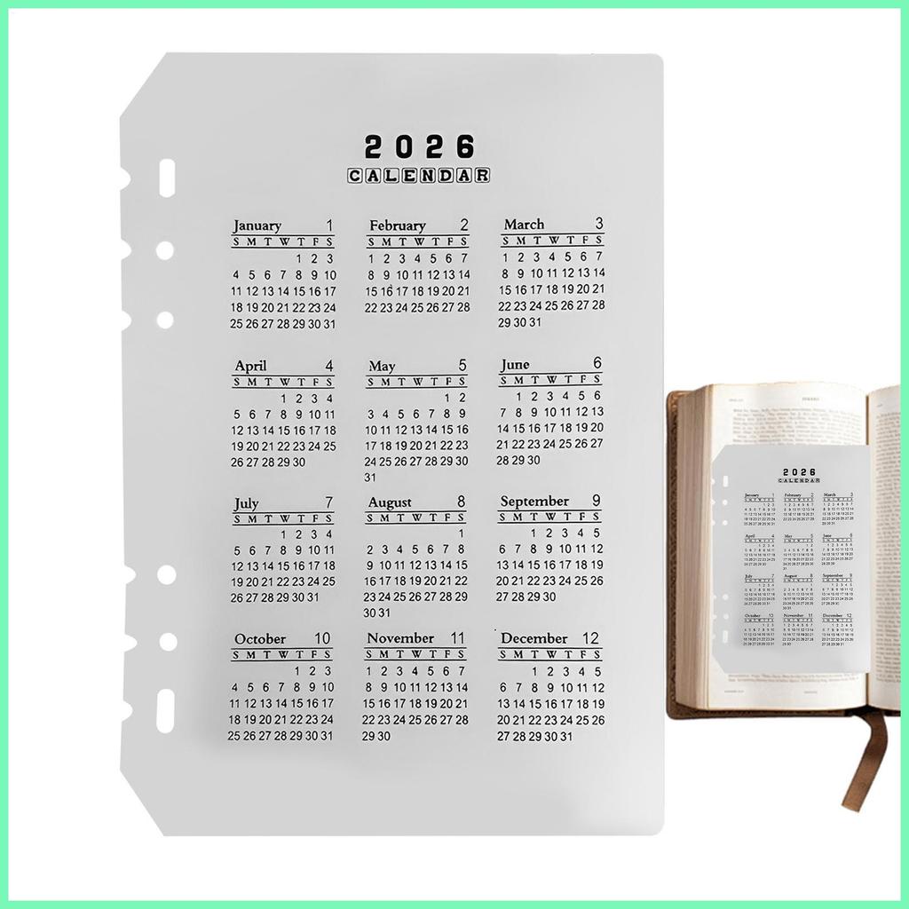 2026 Planner Divider Matte Portable Clear Inserts 2026 Planner Refills for Family Friends Học sinh G
