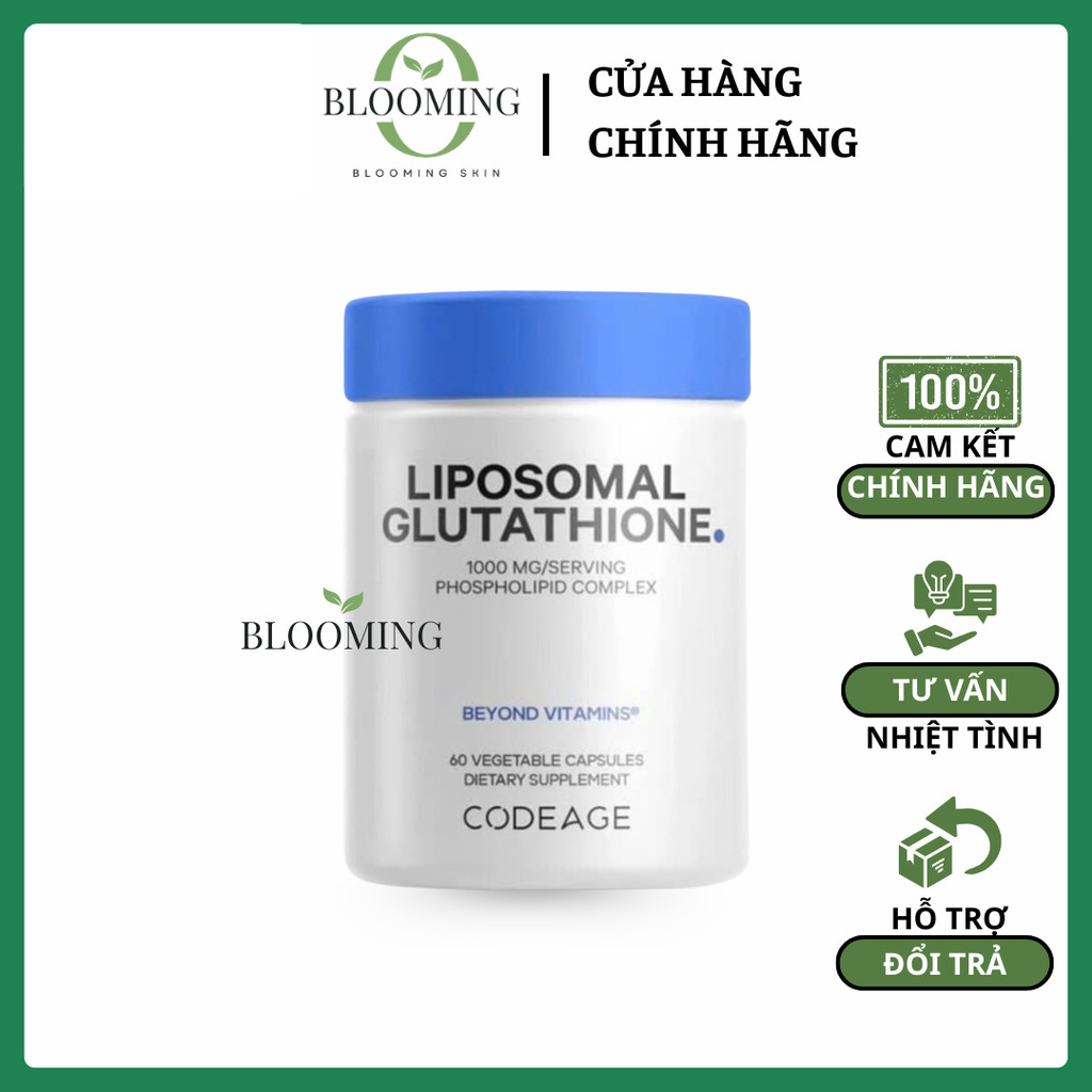 [Công ty] Viên uống trắng da Codeage Liposomal Glutathione Mỹ 1000mg/ Setria L-Glutathione 500mg- 60