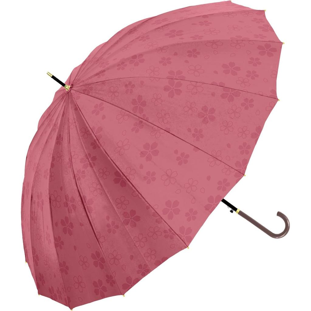 【■】Direct from Japan-Nakatani Natural Basic Women's Long Umbrella Jump 16 Ribs Sakura Maihime Bordea