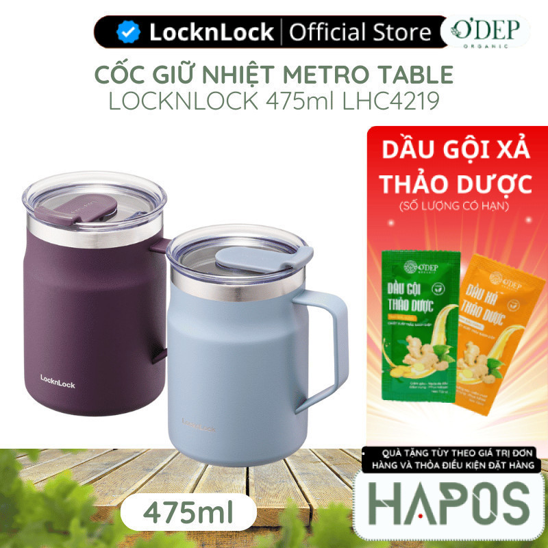Cốc giữ nhiệt 475ml LocknLock Chính hãng Metro Table Mug LHC4219SBLU - HAPOS LBE