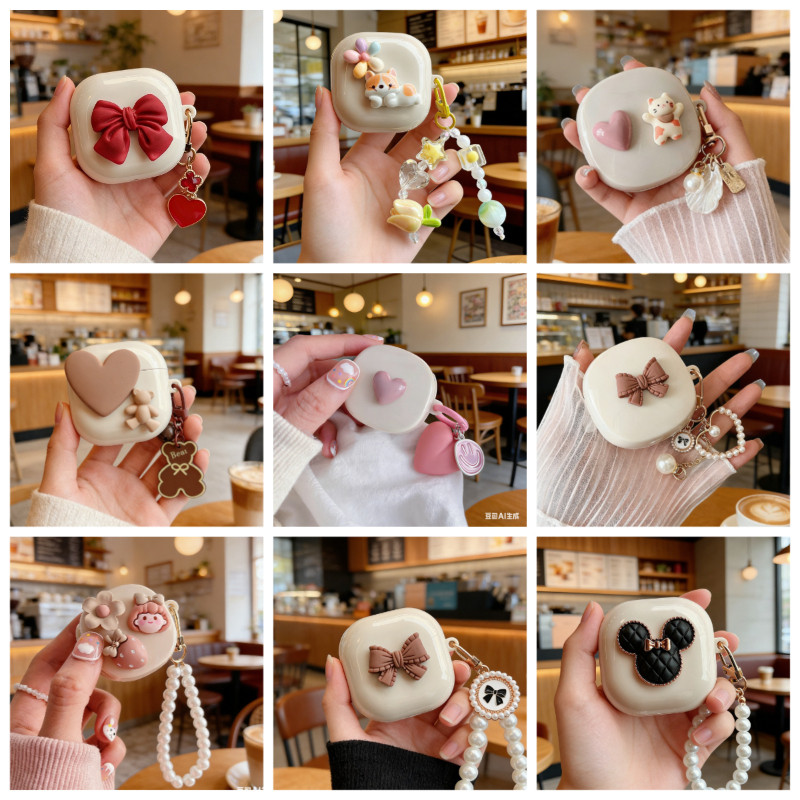 Ins cat Cho Baseus WM01 WM02 Ốp Lưng Hoạt Hình Tai Nghe Dành Cho Baseus WM02 Silicone TPU Bao Có key