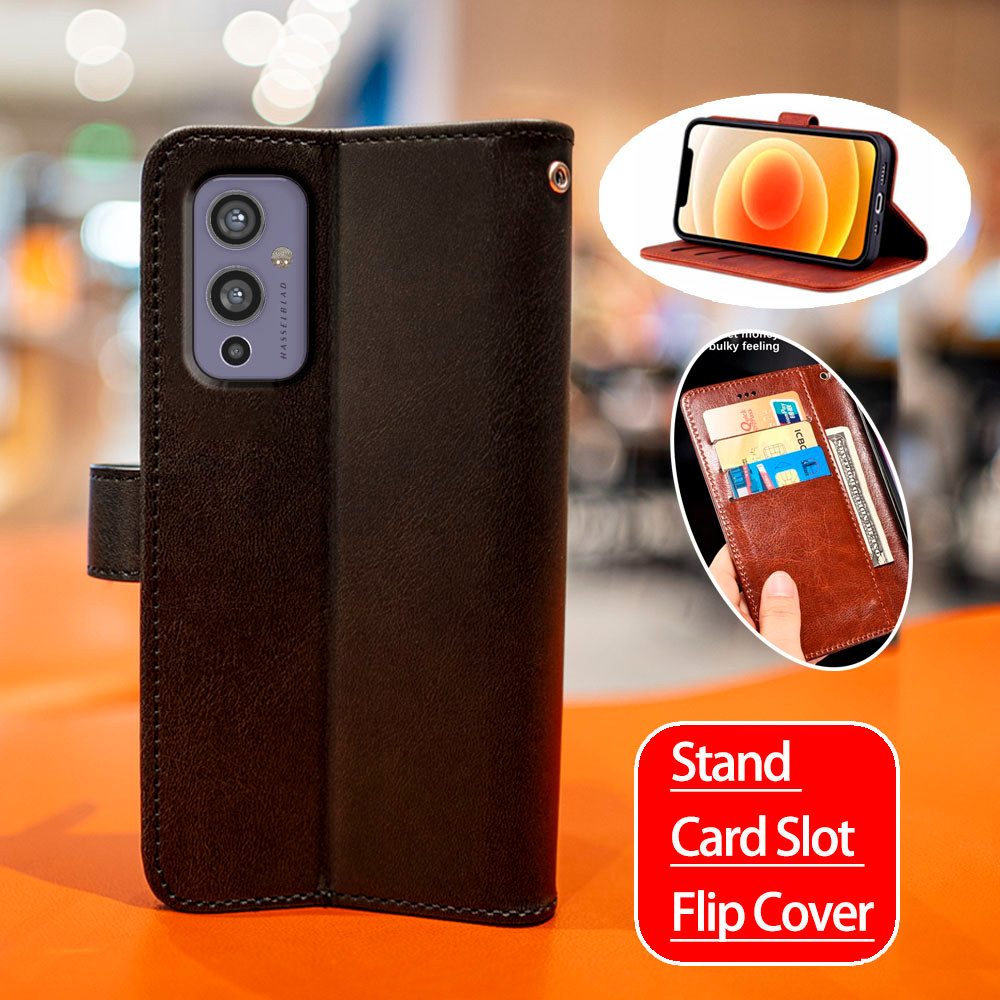 Da Cổ Điển Cổ Điển Cho OnePlus 9 5G LE2113 LE2111 LE2110 LE2117 LE2115 Ví Folio Vỏ Điện Thoại Flip N