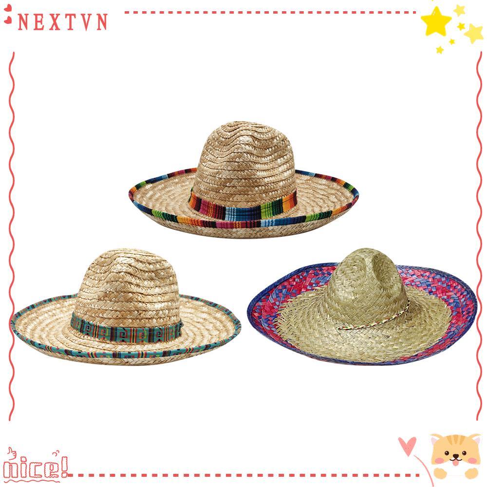 RUTHNISSI Sombrero Hat, Mũ Jazz vành rộng Mexico, Dệt ống hút cổ điển Trang phục Mexico đích thực Mũ