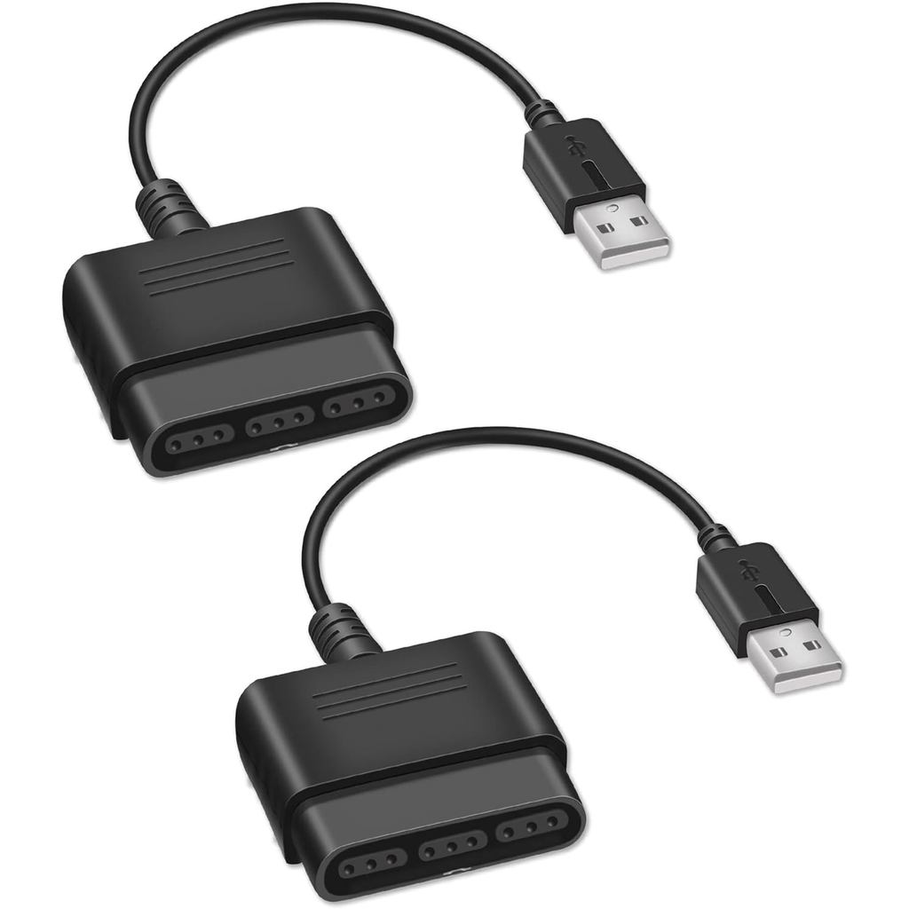 Xahpower 2 Gói Bộ Điều Khiển PS2 Sang Cáp Chuyển Đổi USB, Tương Thích Với Bộ Điều Khiển Sony PS1 / P