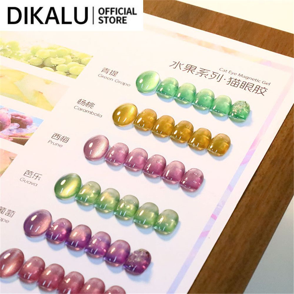 Gel làm móng Monja Fruit Cat's Eye Gel Guava Blue Purple Green Glass Beads Cats Eye Phototherapy Glu