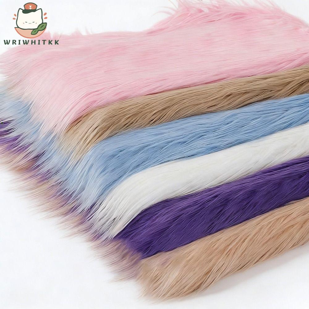 WRIWHITKK22 Vải lông thú giả dài, Vải lông giả dài 9cm 25x45cm, Phụ kiện may vá Vải tóc dài màu trơn