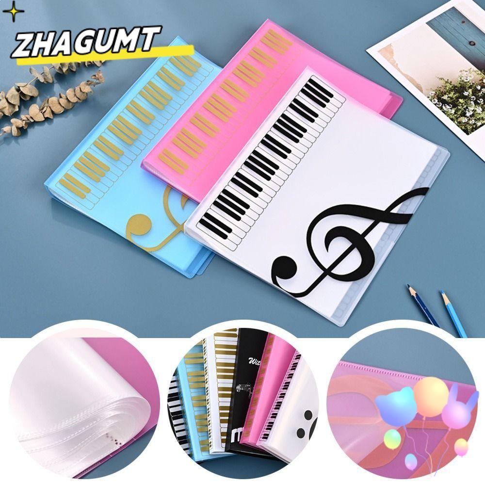 ZHAGUMT Guitar Sheet Music Book Folder, A4 Storage Organizer Piano Paper Sheet Folder, 40 trang PP M