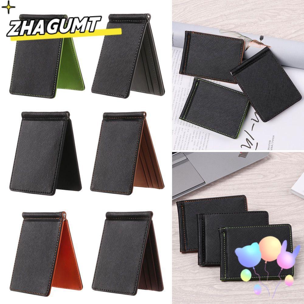 Ví nam ZHAGUMT Slim PU Leather Sollid Thin Wallet Chủ thẻ ID