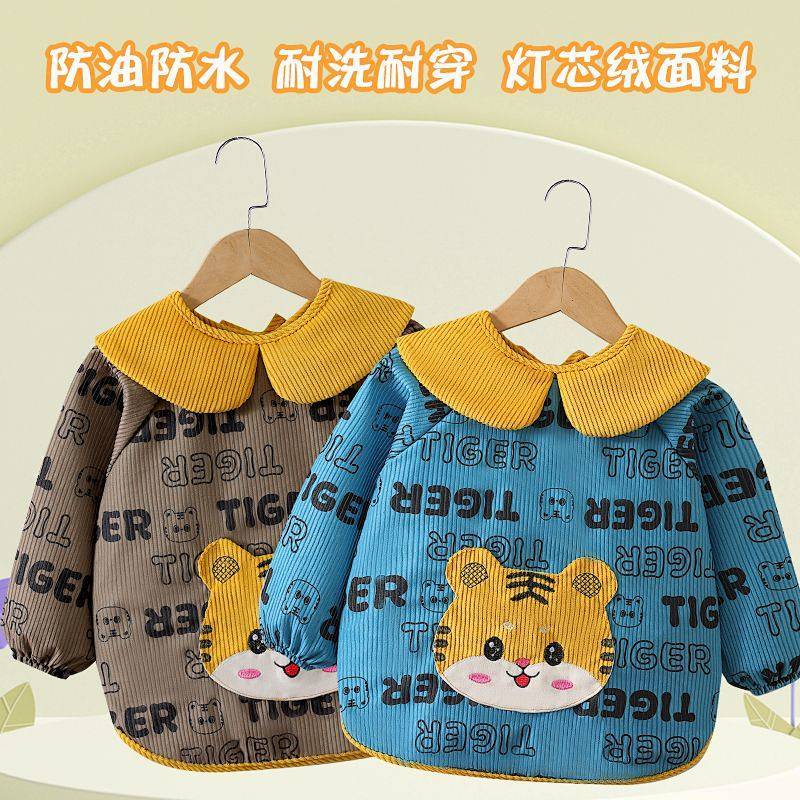 Autumn and Winter Children's Gown Stain-Resistant Baby and Infant Eating Bib Boys and Girls Apron Ki
