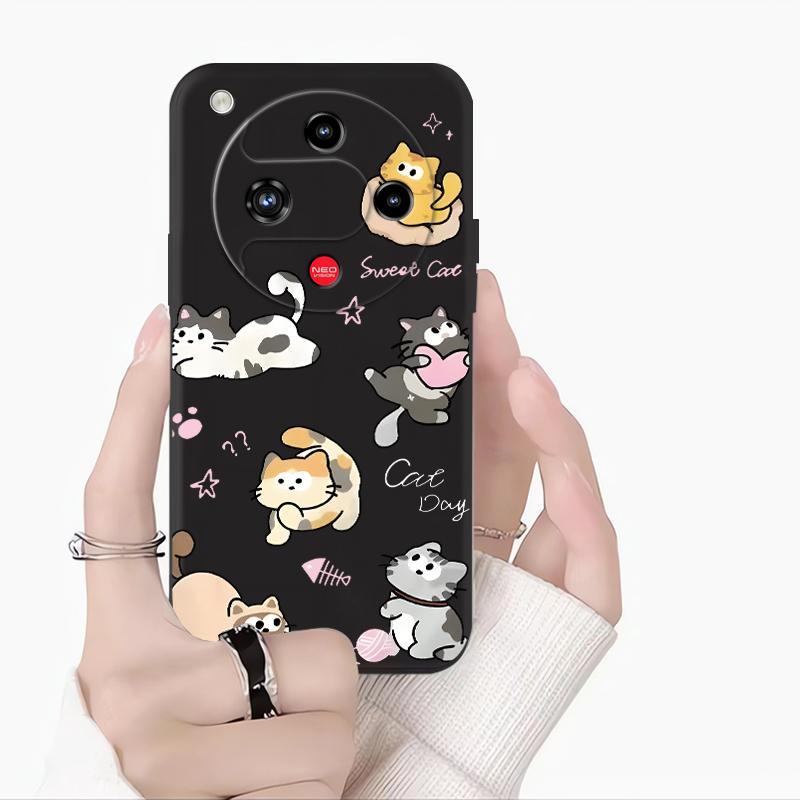 Ốp Lưng Cho ZTE Nubia Z70S Ultra Nubia Focus 2 Nubia RedMagic 10 Air Ốp Điện Thoại Hoạt Hình Mèo Dễ 