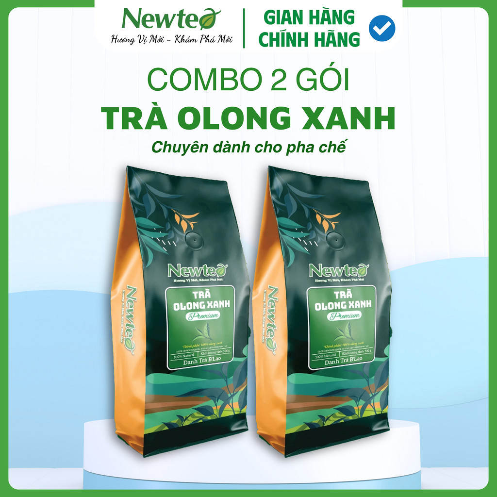 Combo 2 Gói Trà Olong Xanh Cao Cấp Newtea 1000g - Pha Olong Long Nhãn, Olong Sữa