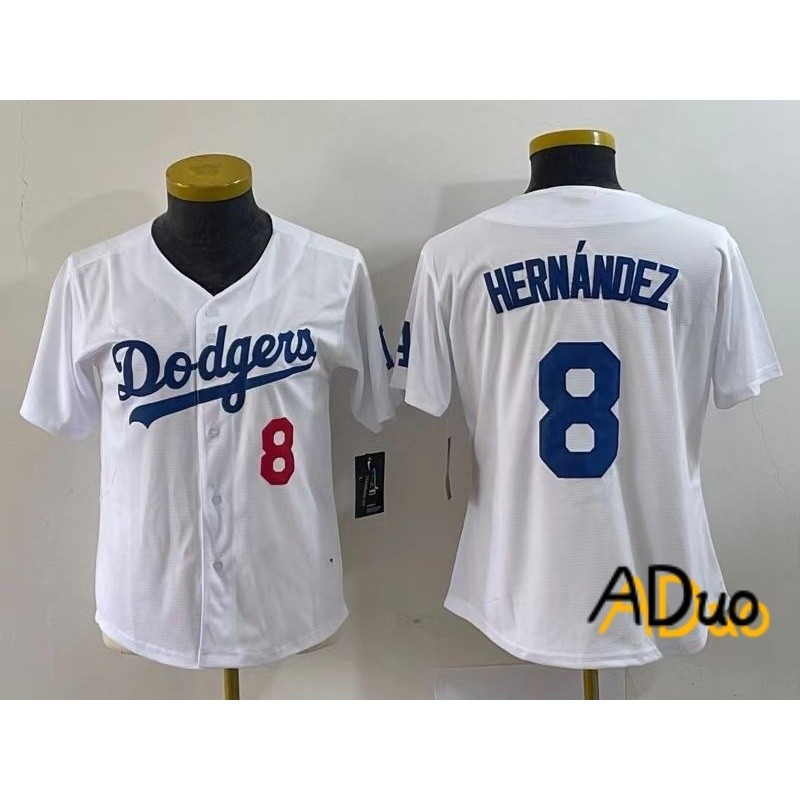 Áo thun Los Angeles Dodgers 8 áo thun nhà màu trắng Enrique Hernandez