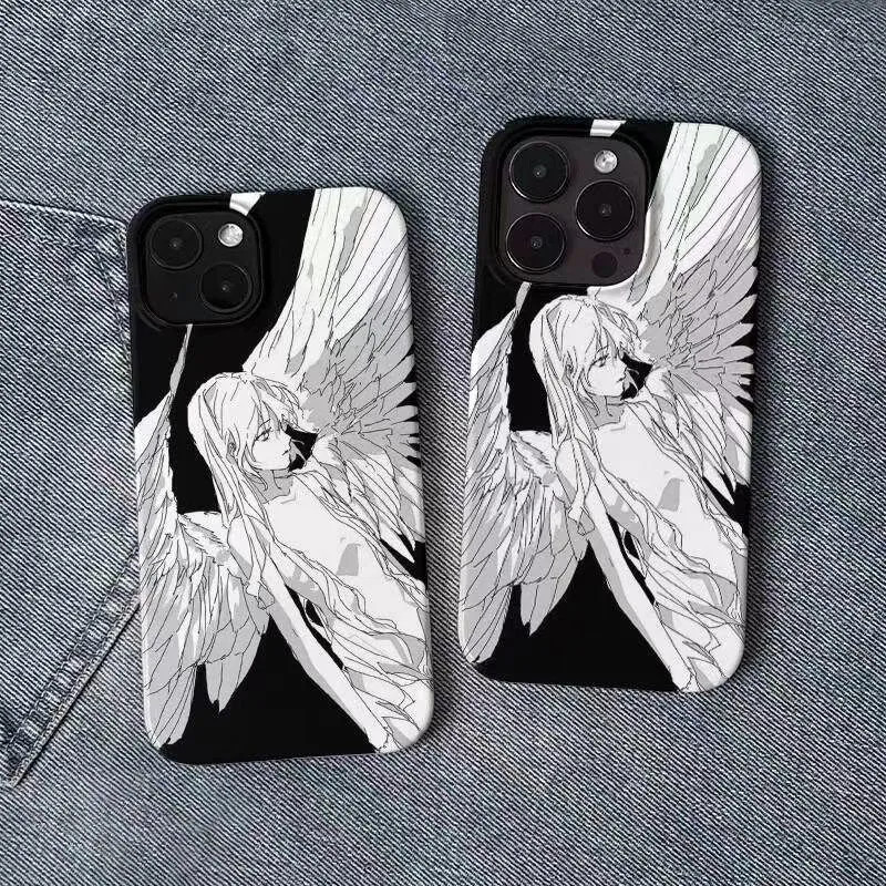 Thiên thần mỹ thuật phù hợp với điện thoại di động iphone 17p/16 vỏ 12/14/15pro/11 xr mềm xs/7p8p
