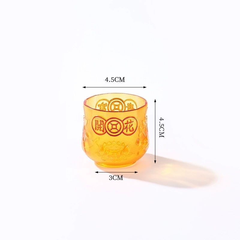 New Product#Home Plastic Imitation Crystal Wealth Tea Cup Imitation Glass Lotus High-footed Wine Cup