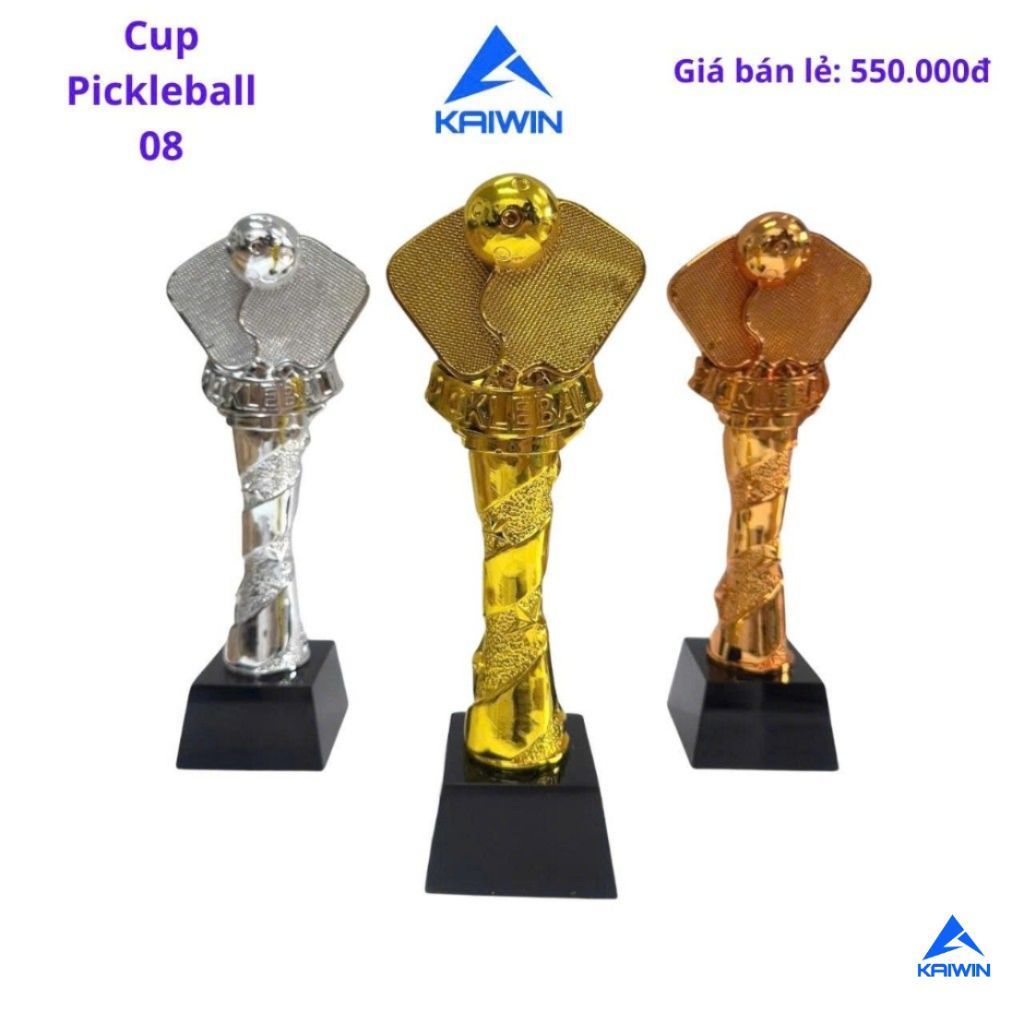 Cúp Pickleball Kaiwin 08 – Cúp Trao Giải Thi Đấu Pickleball, Thiết Kế Sang Trọng