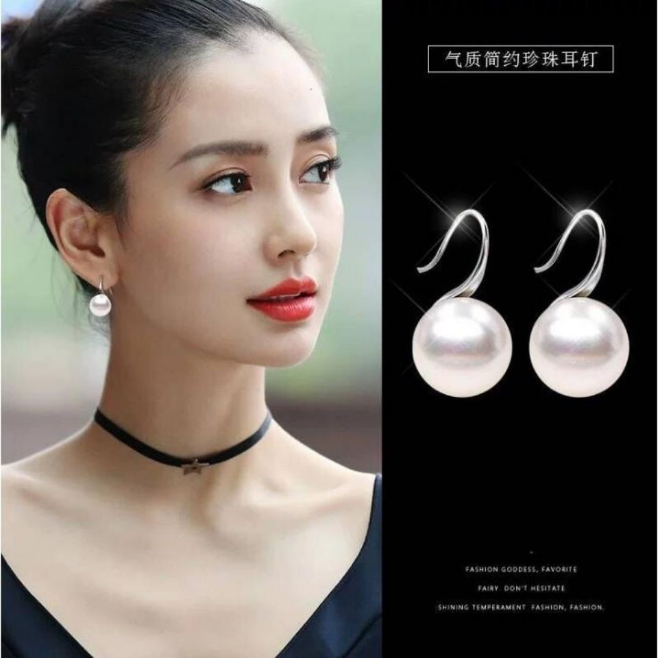 New Product#Korean Style S925Sterling Silver Pearl Earrings Ear Jewelry Studs for Women Sterling Sil