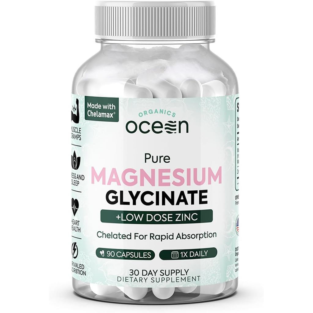 Magiê nguyên chất Glycine và Zinc-Maximum Cường độ tinh khiết Bổ sung Magiê, Thích hợp cho phụ nữ và