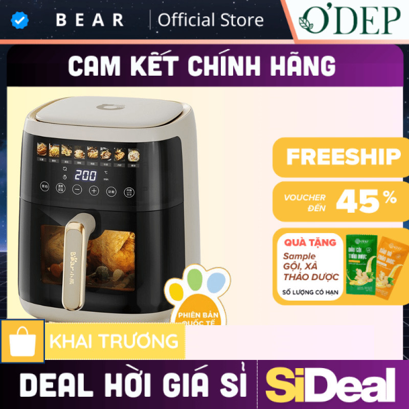 Nồi Chiên Không Dầu 5L Bear QZG-F15H1 - Hàng chính hãng - SIDEAL SIA